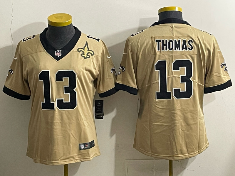 Youth 2025 New Orleans Saints 13 Thomas golden Limited NFL Jersey style 03